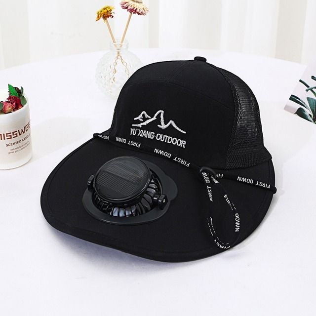 Breathable Solar Hat - Waterproof Wide Brim With Fan_voghion.com