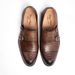 Straight Hair Python Pattern Genuine Cowhide Double Buckle Handmade Mengke British Style Men's Monk Shoes_voghion.com