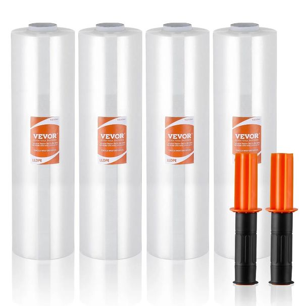 1200 pollici di pellicola termoretraibile trasparente, pesante, industriale, resistente all'allungamento, calibro piedi, confezione da 80 rotoli di pellicola elastica X Duty 15 4 durevole_voghion.com