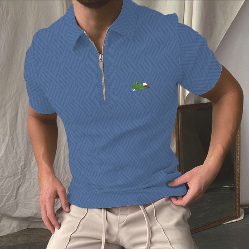T-shirt Polo da uomo Polo da uomo con cuciture stampate in 3D casual a maniche corte primavera autunno taglie forti da uomo_voghion.com