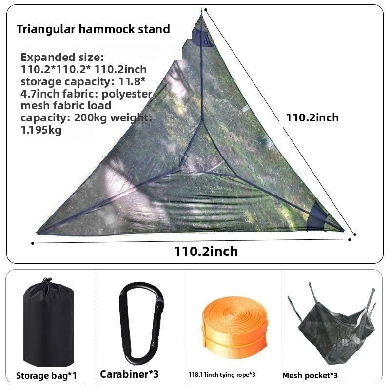 New Triangle Hammock Outdoor Camping Anti-Rollover Mesh Multi-Person Adult Extra Large Tree Hanging Bed Swing_voghion.com