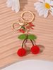 Cherry Bow Keychain For Women Cute Bag Key Zipper Pendant Small Gift_voghion.com