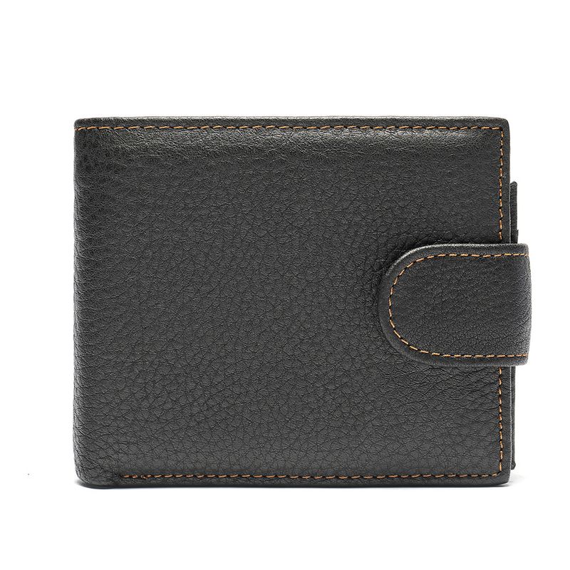 men's short leather horizontal top cowhide money bag men's casual card holder_voghion.com