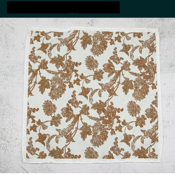 retro exotic style large square scarf single-sided printing soft suit decorative chest scarf large pocket scarf_voghion.com