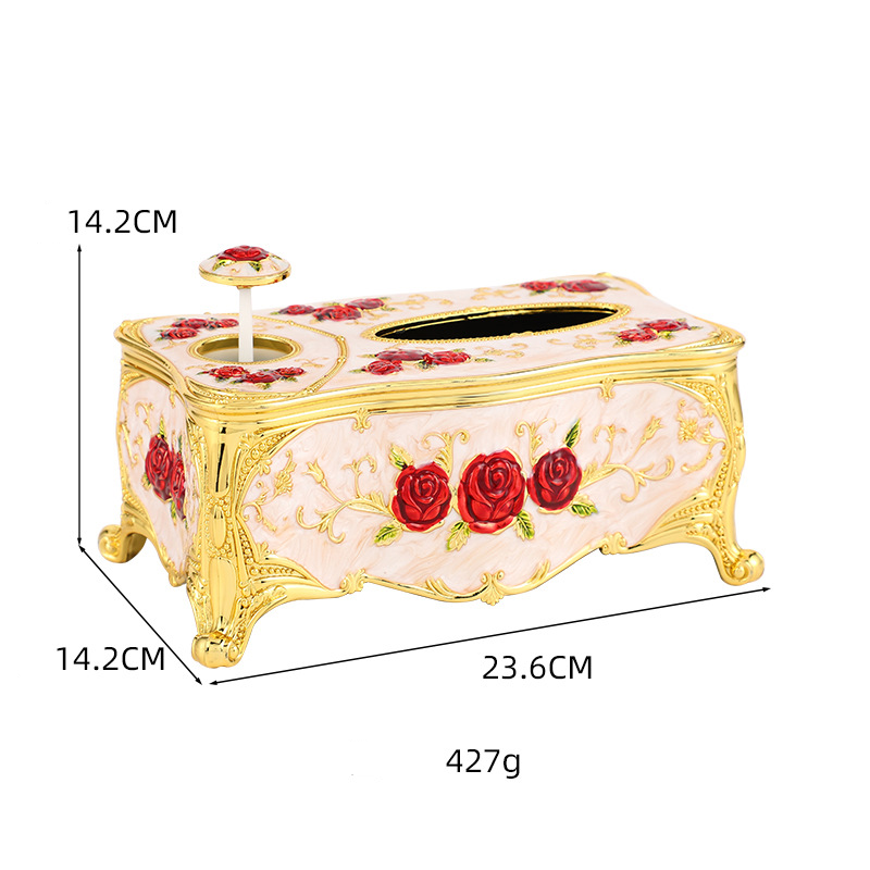 Home Furniture tissue box fashion light luxury tissue toothpick dual use box home restaurant retro carved tissue box_voghion.com