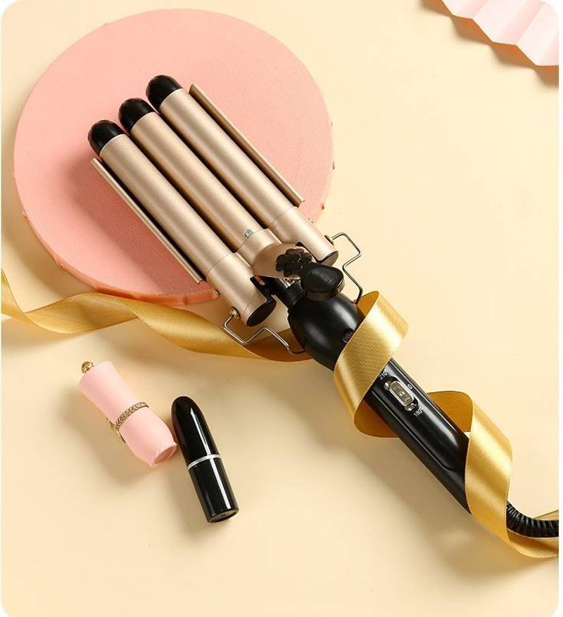 Wavy Hair Curler - Egg-Shaped Crimping Iron For Beach Waves & Textured Curls (Fast Heating, Anti-Frizz, Travel Friendly)​_voghion.com
