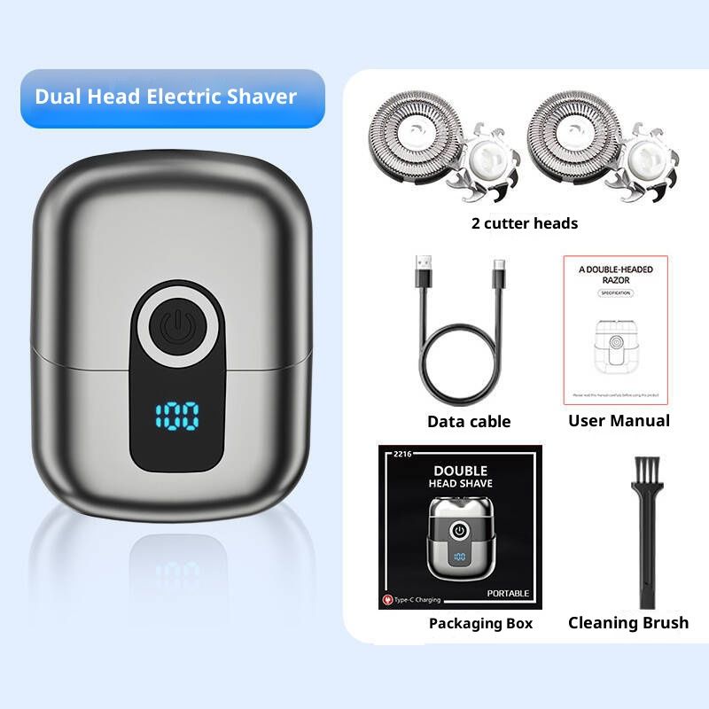 Magnetische scheerapparaat met dubbele ring – krachtig elektrisch scheerapparaat met zwevende mesjes, led-display en 150 minuten gebruiksduur, snel opladen via USB-C_voghion.com