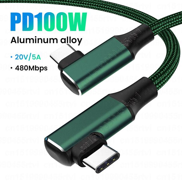 Câble Double USB coudé PD100W USB C à T, câble de chargement rapide pour Xiaomi Samsung Book iPad 5A, cordon de téléphone portable_voghion.com