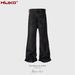 Herren-Damen-Laser-Textur-Hose mit weitem Bein für Herren und Damen, High-Street-Style-Bootcut-Jeans in mehreren Größen_voghion.com
