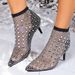 Sexy Pointy Fine Heel Plus Size Mesh Socks Hollow Rhinrhinos Elastic Transparent Fashion High Heel Women's Cool Boots_voghion.com