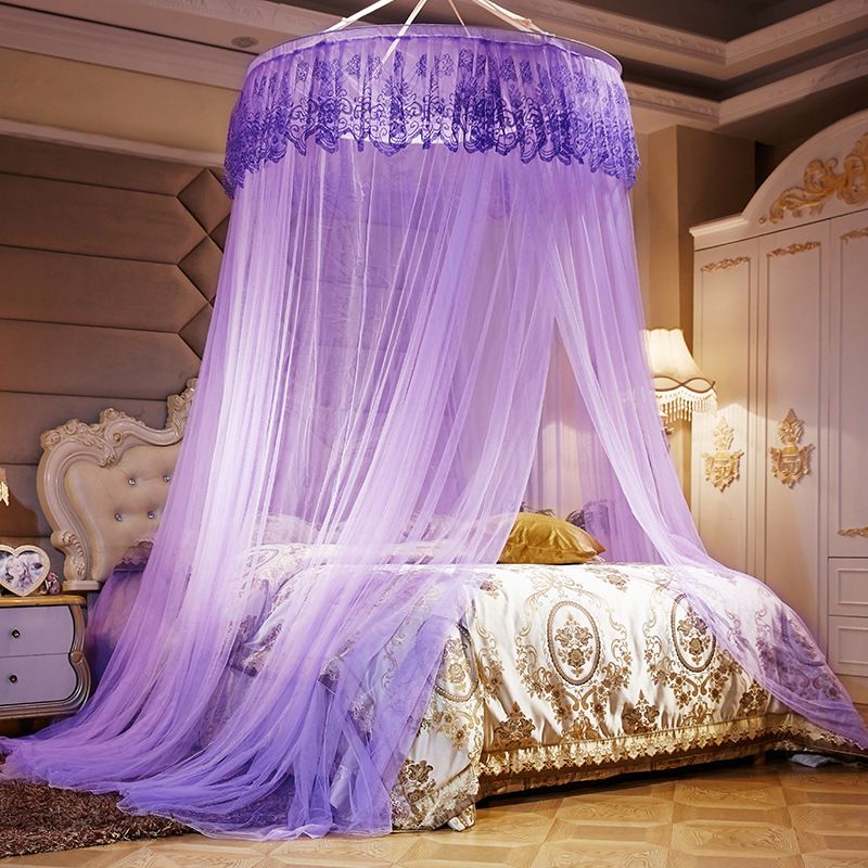 Zanzariera autoelastica a cupola da soffitto rialzata con supporto da pavimento, zanzariera rotonda Princess con installazione gratuita_voghion.com