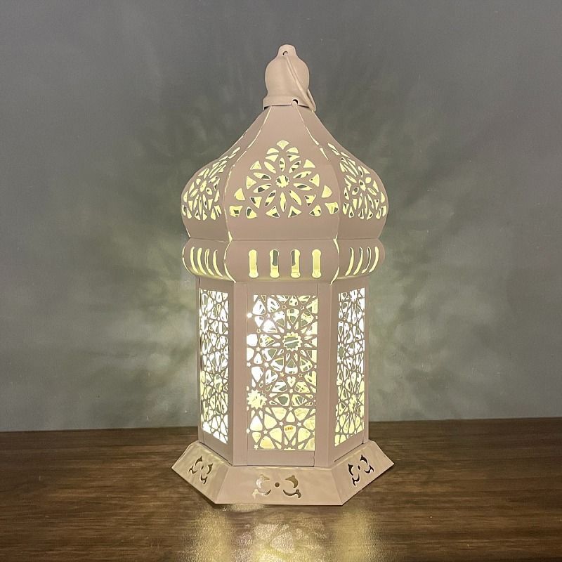 Home Furniture Floor Candlestick Iron Art Moroccan Wind Lamp Horse Lantern Hollow Glass Lantern Retro Ornaments Props_voghion.com