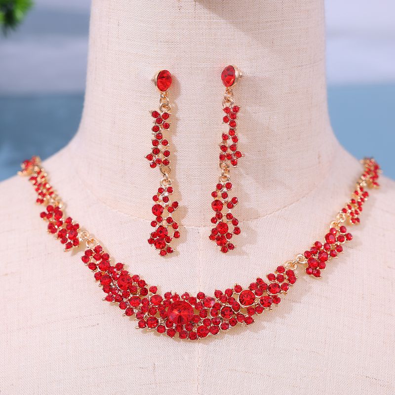 Women's Jewelry Set Bridal Rhinestone Necklace And Earrings Set Bridal Main Wedding Dress Accessories Dress Accessories_voghion.com