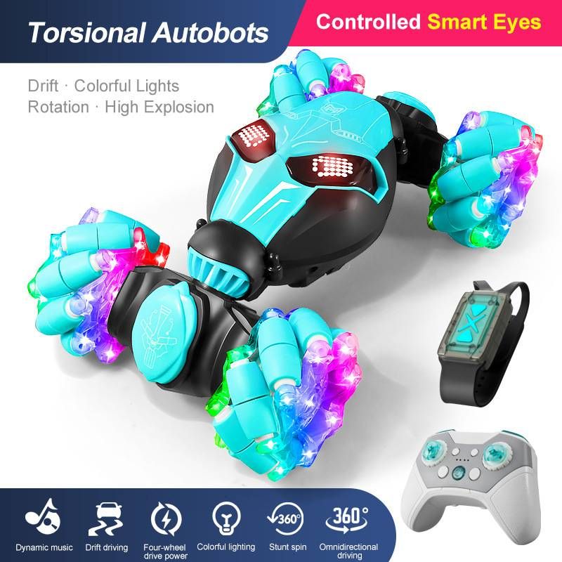 Gesture-sensing Twistable Vehicle – Wasp-shaped Transforming Car Robot With King Kong, Spider And Human-face Forms, A Remote-controlled Toy Car_voghion.com