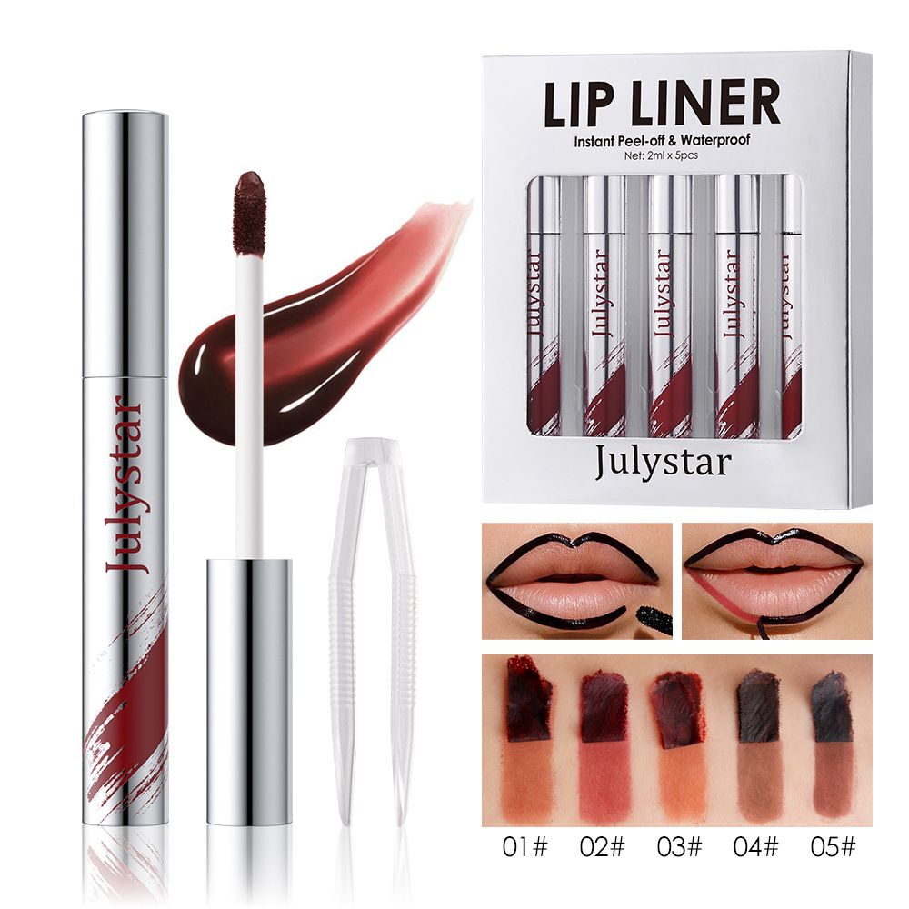 NO.C72Peel-off Lip Gloss Set, Matte Long-lasting Matte Lip Gloss, Peel-off Lip Liner Pen, Peel-off Lipstick Pen_voghion.com