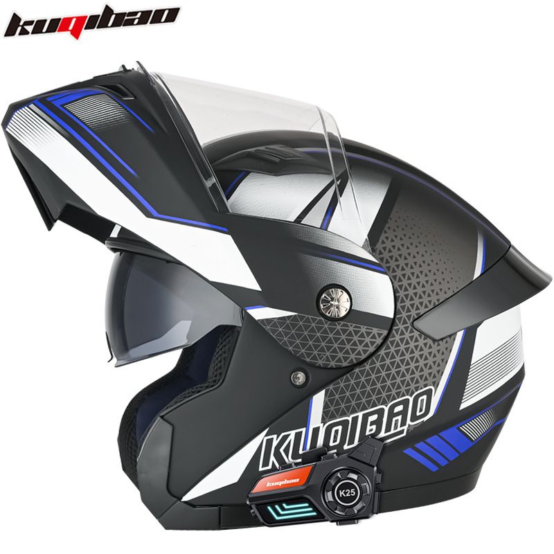 KQ-Power Çift Vizörlü Bluetooth K25 Modüler Motosiklet Kaskı, Uzun Pil Ömrü, DOT ve ECE Sertifikalı, Erkekler ve Kadınlar İçin Tam Yüz Kaskı_voghion.com