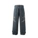 Herrenbekleidung Denim Applikation Stickerei Raw Edge Washed Distressed Jeans Herren High Street Retro Loose Wide Leg Hose_voghion.com