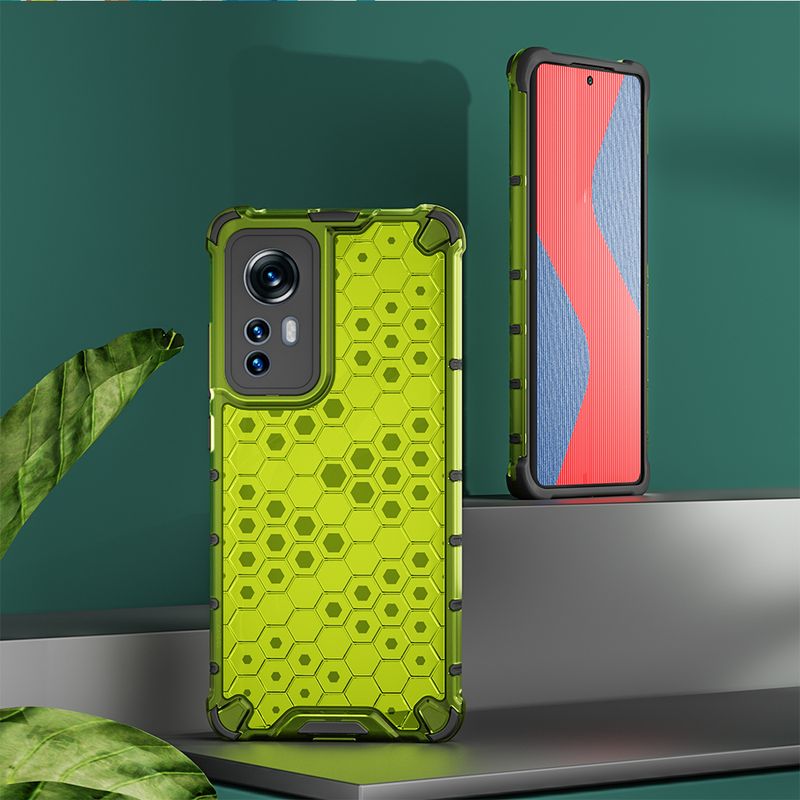 KEYSION Stoßfestes Rüstungsgehäuse für Xiaomi 12S Pro 5G 12 Lite Transparente Wabentelefonrückseite für Xiaomi Mi 12 12X_voghion.com