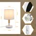 Glitzerlife Nachttischlampe 2er Set Tischlampe Holz - E27 Fassung Modern Weiß Landhausstil Nachttischleuchte Für Esszimmer Landhaus Restaurant_voghion.com