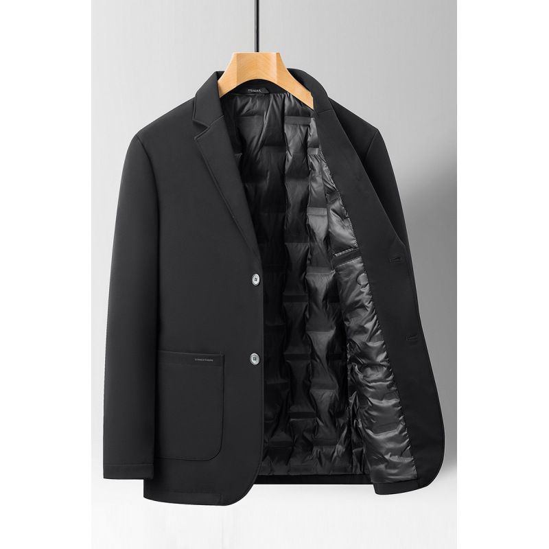 Herrenbekleidung Leichter Anzug Mantel Jacke Herren Anzug Kragen Knopfleiste Anzugjacke Tiefe_voghion.com