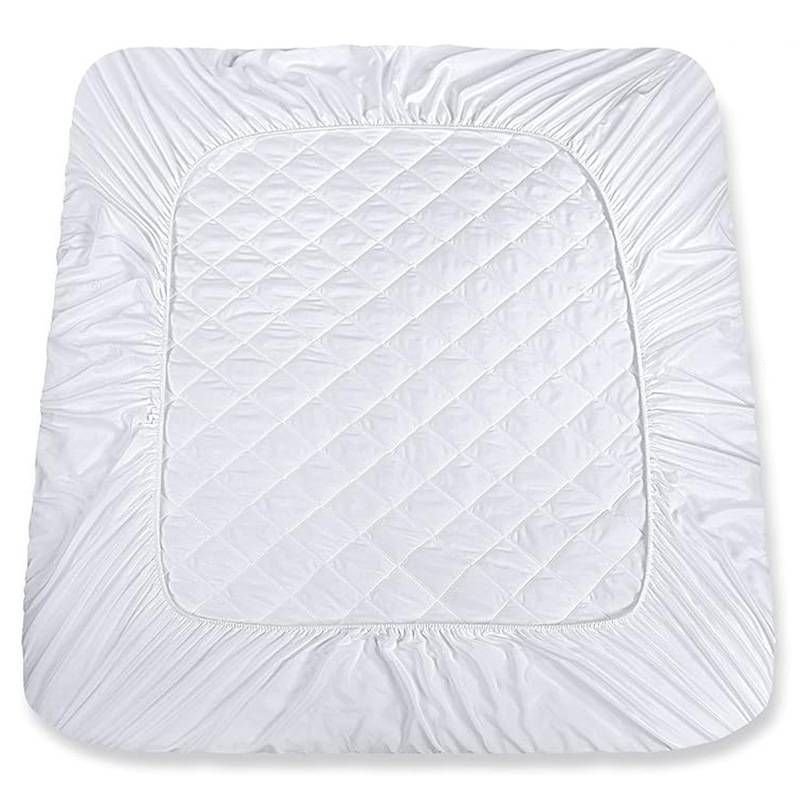 Surmatelas matelassé rafraîchissant matelassé en losanges (Queen, blanc, polyester) 900 g/m², 5 cm de haut_voghion.com