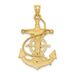 14K Two-tone Polished/Satin D/C Mariner Cross Pendant_voghion.com