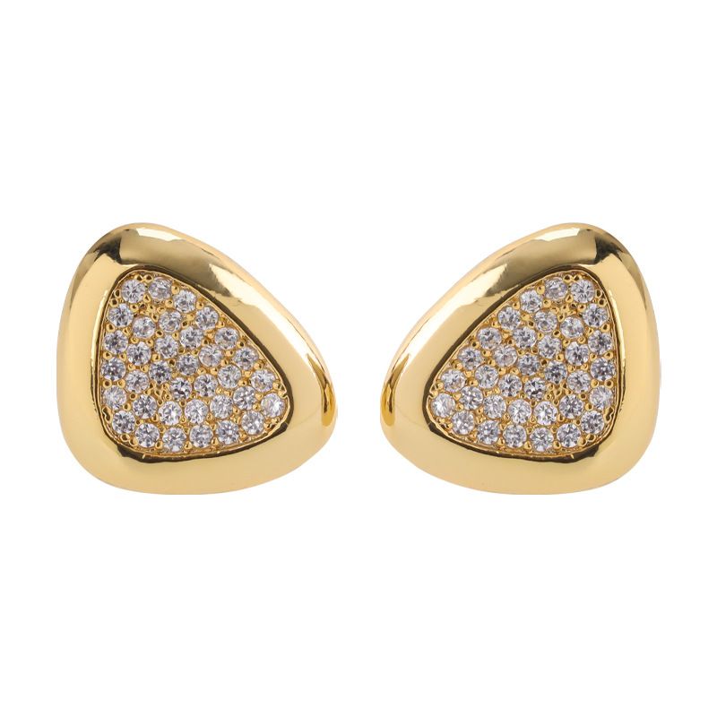 Pendientes de mujer personalizados, estilo francés, ligeros, de lujo, con temperamento simple, con diamantes, diseño de nicho, joyería de alta gama al por mayor._voghion.com