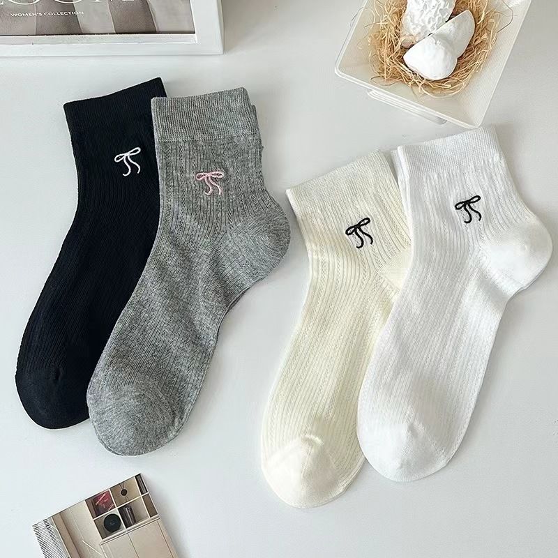 Socks Women Summer Mesh Thin Jk Women Socks Net Red Bow Socks Cotton Sweet Ins Hollow Girl Ballet_voghion.com
