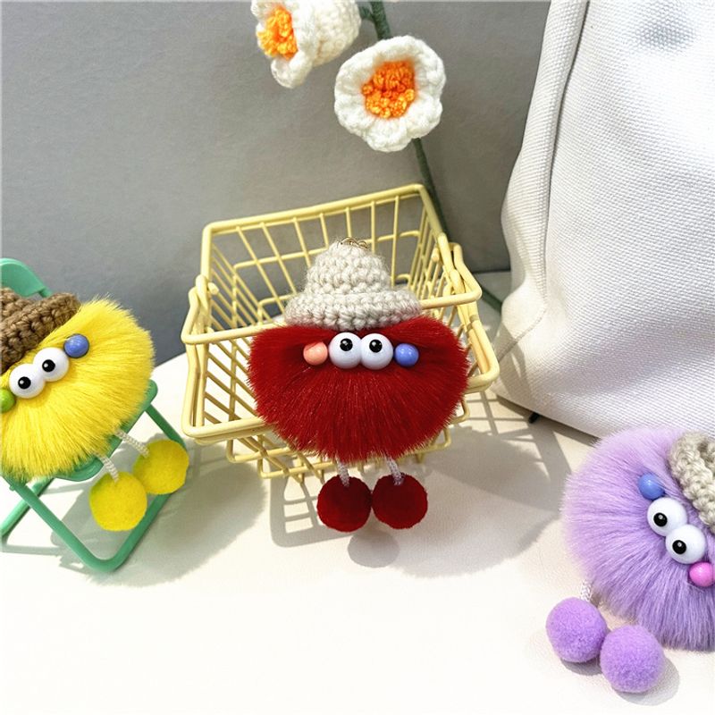 Bag Charm Celebrity Ugly Cute Little Coal Ball Keychain Cartoon Plush Doll Elf Bag Pendant Car Pendant Gift_voghion.com