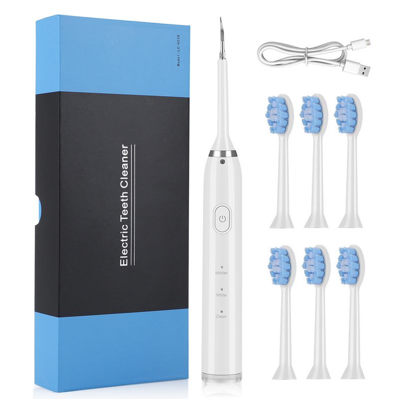 Set de periuțe de dinți electrice reîncărcabile cu 7 capete pentru uz casnic și îngrijire orală, curățare tartru dentar_voghion.com