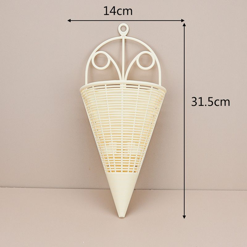 Home Furniture Wall mounted simulation flower basket ornaments vase triangle   rattan basket wall mounted plant green radish wall living room_voghion.com
