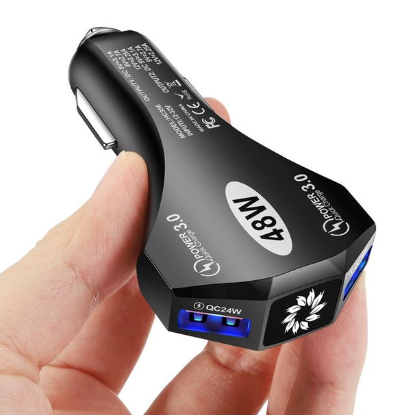 USB-Autoladegerät, 48 W, Typ C, Schnellladung 3.0, QC3.0, Schneller Auto-USB-C-Ladeadapter für iPhone, Samsung, Xiaomi, Handy-Ladegerät_voghion.com