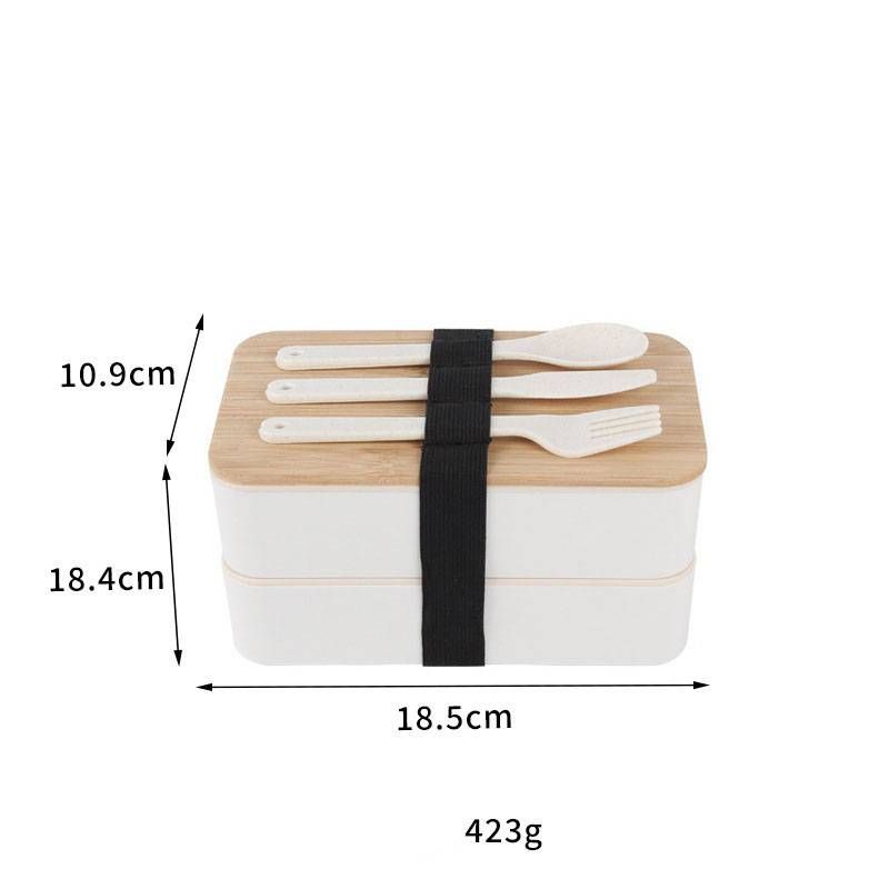Wheat Straw Portable Lunch Box Office Worker Student Large Capacity Sealed Double Layer Bento Box Lunch Box Lunch Box_voghion.com