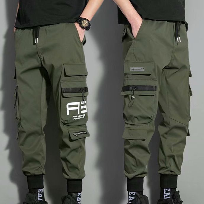 Abbigliamento da uomo Tute funzionali Pantaloni harem larghi con polsini sottili estivi da uomo Pantaloni casual alla moda con tasche alla moda_voghion.com