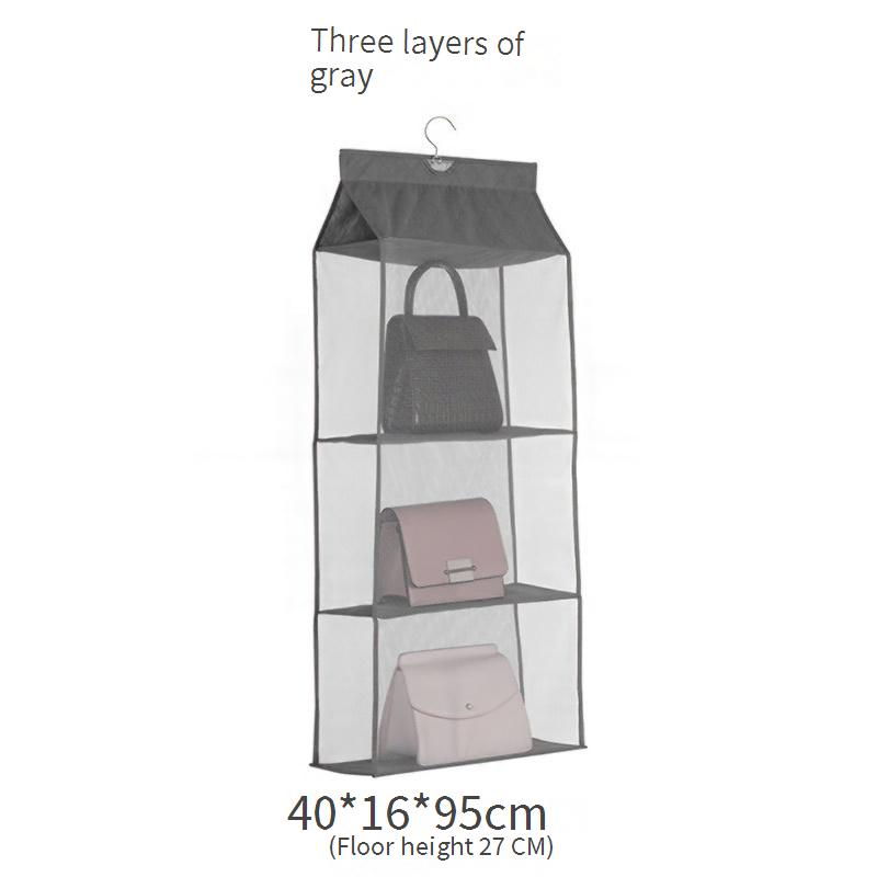 Wandmontierter Handtaschen-Organizer – Mehrschichtiger Stoff-Aufbewahrungsbügel mit staubdichtem Design für Schrank und Schlafzimmer_voghion.com