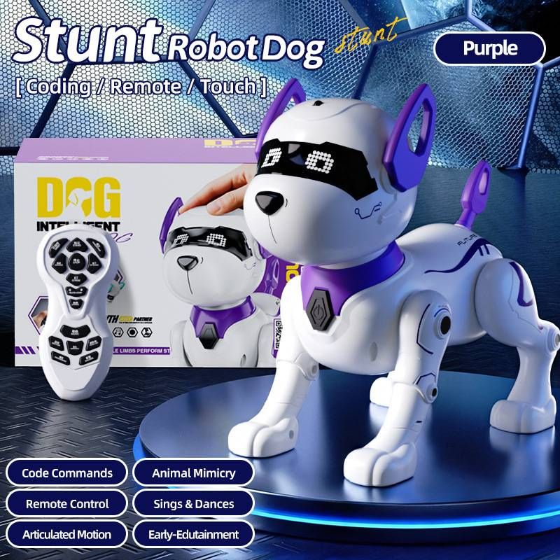 Spielzeug Spiele Programmierbarer Roboterhund für Kinder – Interaktives, intelligentes Haustier mit Touch-Steuerung (STEM-Lernspielzeug)_voghion.com