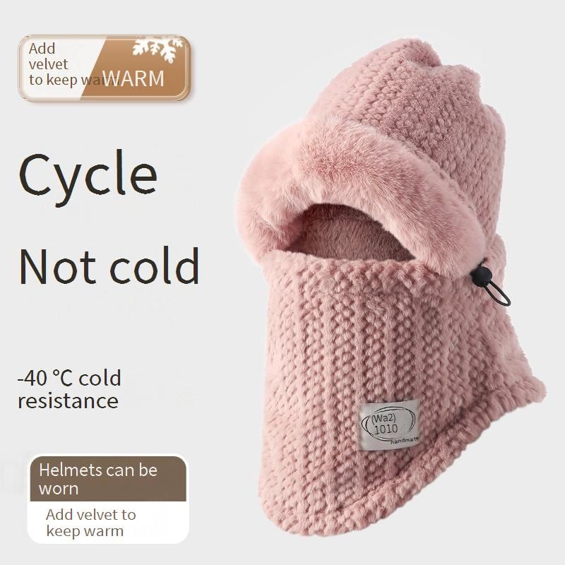 Cagoule polaire pour femme - Masque facial coupe-vent thermique d'hiver pour le cyclisme, la moto et le vélo, doublure douce et moelleuse, compatible avec le port d'un casque_voghion.com
