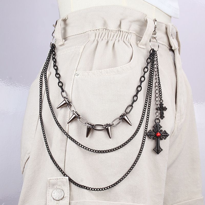 Spider Cross Street Dance Hose Halloween Mode Mehrschichtige Vielseitige Dekorative Metall Taillenkette_voghion.com