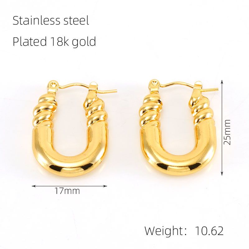 Same style stainless steel gold-plated personalized high-end geometric hollow earrings_voghion.com