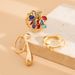 simple ins style colorful tassel pendant ring niche irregular crystal metal ring set_voghion.com