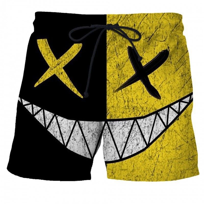 Men's 3D Shorts Personality Smiley Pattern Printing Casual Men's Pants_voghion.com