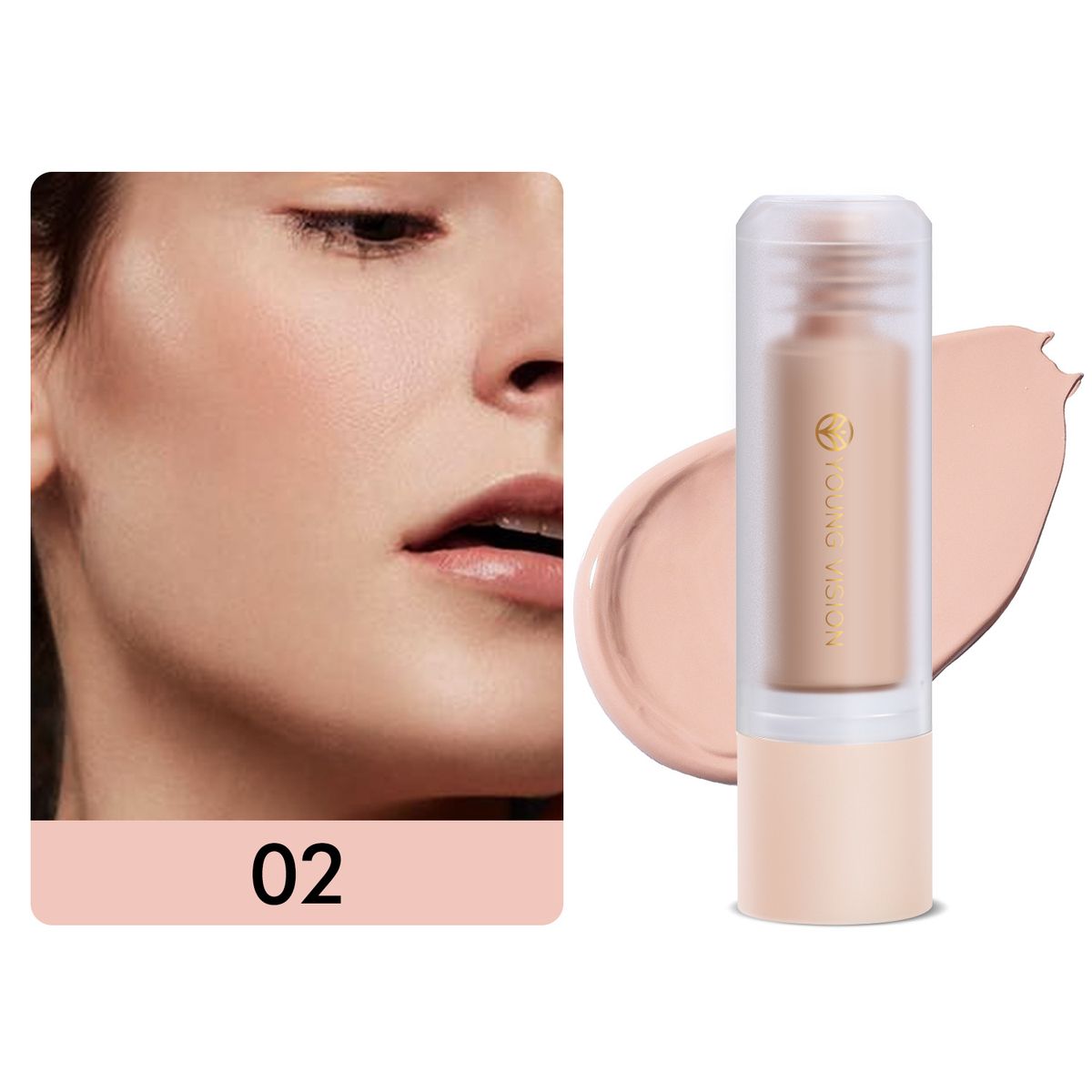 Face Foundation YOUNG VISION Bottom Press Liquid Foundation Removable Matte Not Easy To Remove Makeup Face Base Liquid_voghion.com
