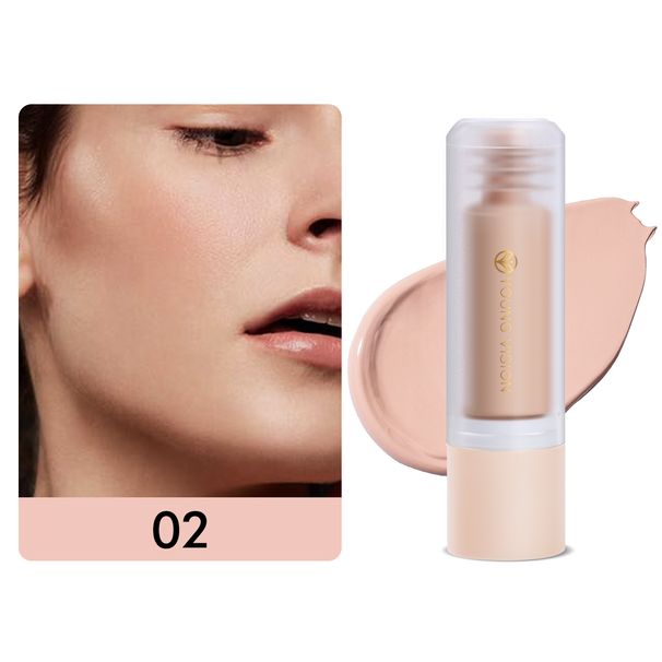 Face Foundation YOUNG VISION Bottom Press Liquid Foundation Removable Matte Not Easy To Remove Makeup Face Base Liquid_voghion.com