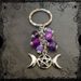 Heißer verkauf lila drei göttinnen pentagramm mond schlüsselbund schlüsselbund_voghion.com