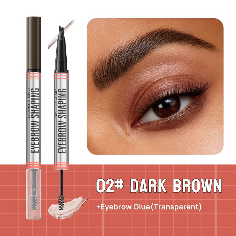 Trucco Hellokiss Matita per sopracciglia liquida a doppia testa e quattro punte 2 in 1 Crema per modellare le sopracciglia Impermeabile Colore ad asciugatura rapida_voghion.com