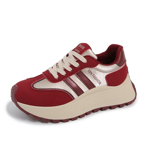 Retro Running Shoes For Women - Chunky Platform Sneakers | Comfortable & Stylish For Casual Wear (Model BN023)_voghion.com