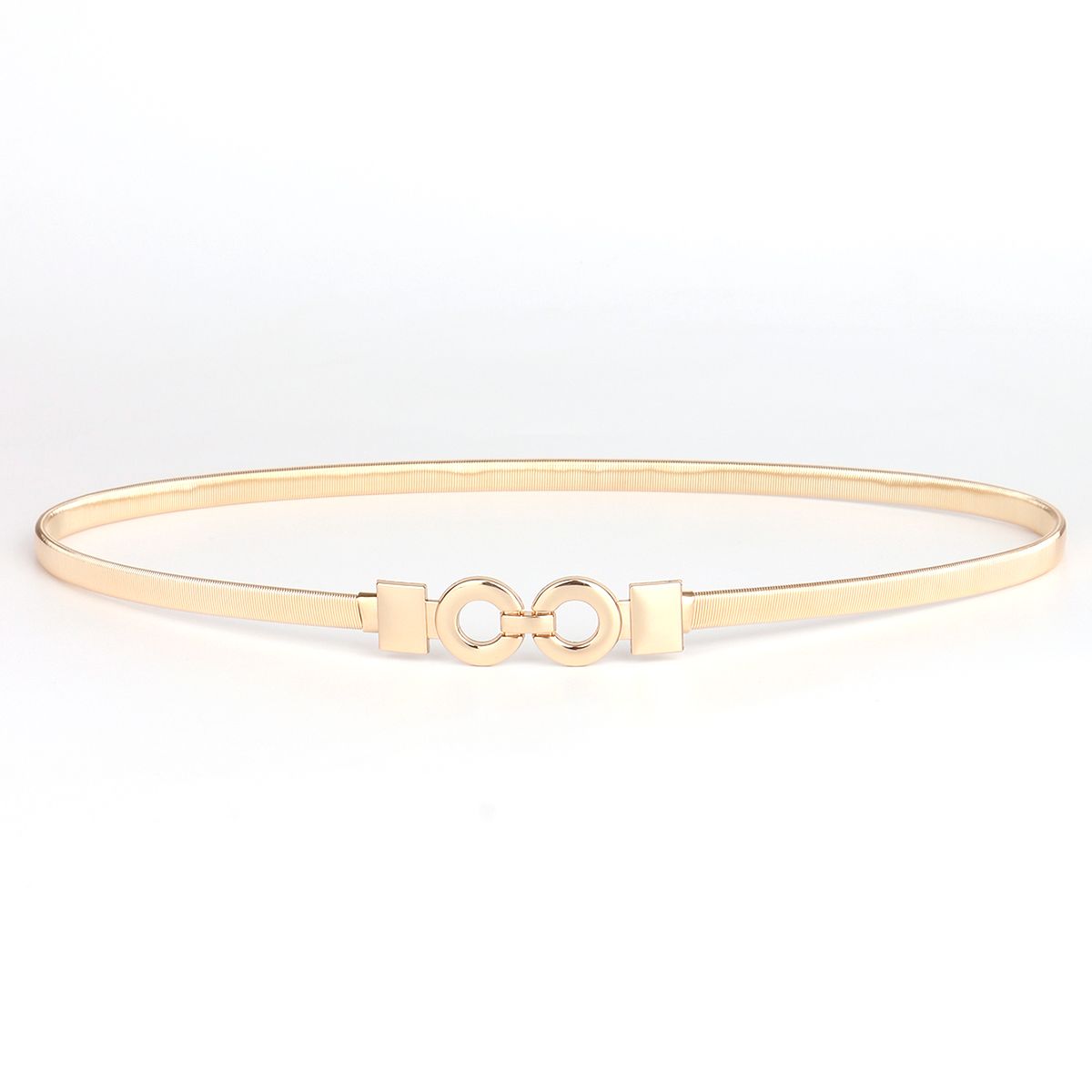 HOT Metal Gold Eight characters Elastic Girls Ladies's Belts Women narrow Female Elegant Waistbands Waist Decorate For Dress_voghion.com