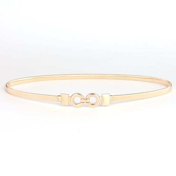 HOT Metal Gold Eight characters Elastic Girls Ladies's Belts Women narrow Female Elegant Waistbands Waist Decorate For Dress_voghion.com