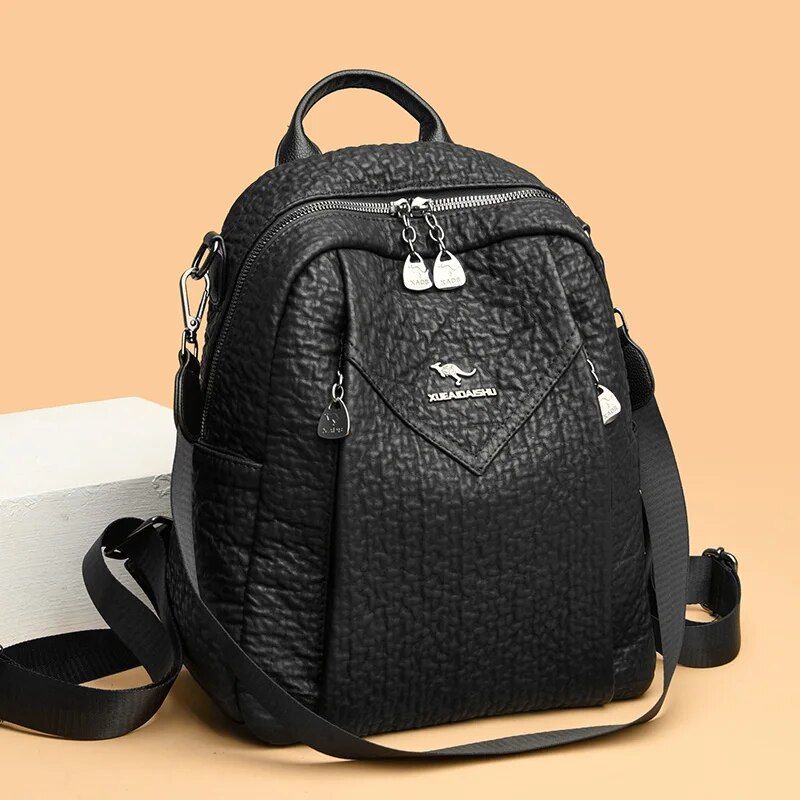 2024Borse da donna femminiliZaino in PU da viaggio moda grande capacità con scomparti multipli borsa a tracolla sul petto_voghion.com