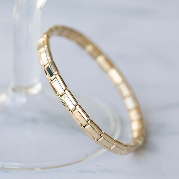 Bracciale elastico con cinturino in metallo per donna, anello con pigmento dorato, semplice, moda, tutto abbinato, fascia alta_voghion.com